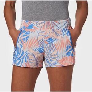 Columbia PFG Tidal II Shorts Womens Size 1X Blue Peach Tropical Fishing Boating